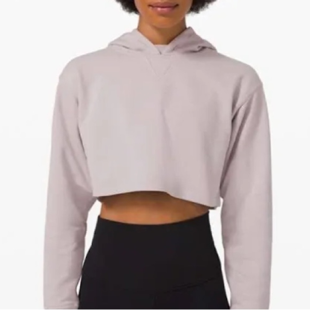 Lululemon Cropped Hoodie Light Purple Lavender Size 6 Athleisure Soft